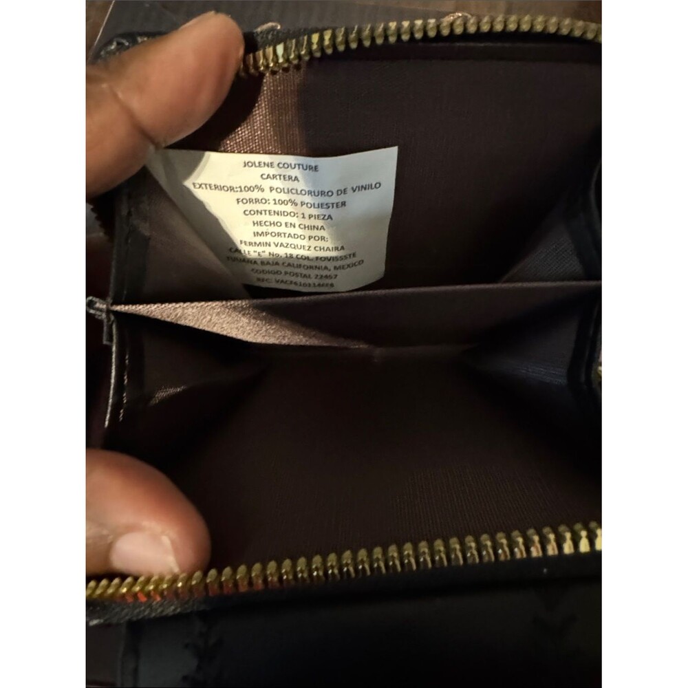 Jolene Couture Black Leather Wallet with Gold Accent - Picture 4 of 4